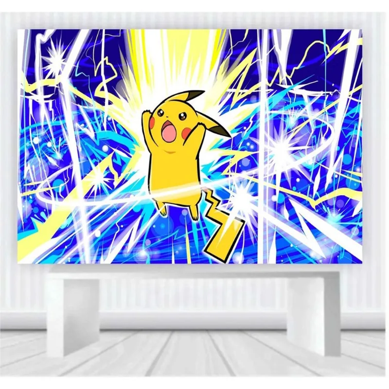 Painel de Festa Pokemon tamanho 100cm x 65cm P08