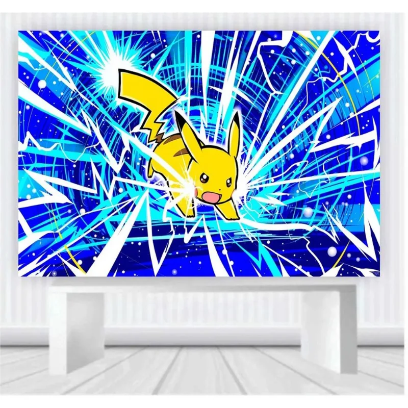 Painel de Festa Pokemon tamanho 100cm x 65cm P09
