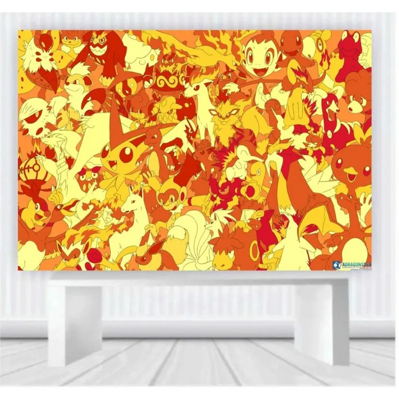 Painel de Festa Pokemon tamanho 100cm x 65cm P33