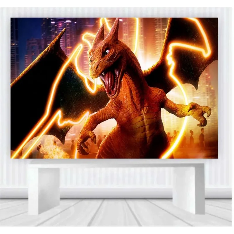 Painel de Festa Pokemon tamanho 100cm x 65cm P34