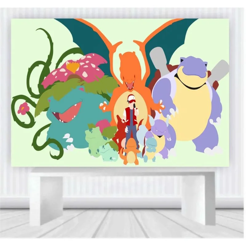 Painel de Festa Pokemon tamanho 100cm x 65cm P52