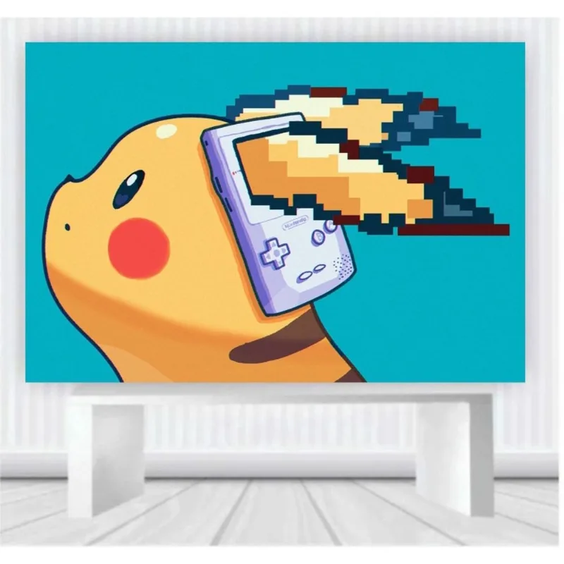 Painel de Festa Pokemon tamanho 100cm x 65cm P61