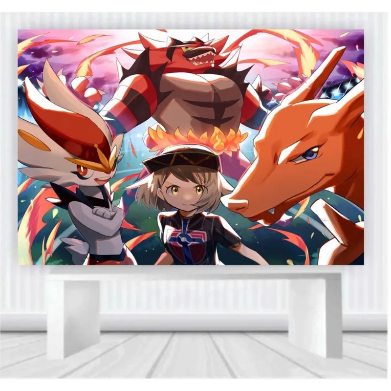 Painel de Festa Pokemon tamanho 100cm x 65cm P64