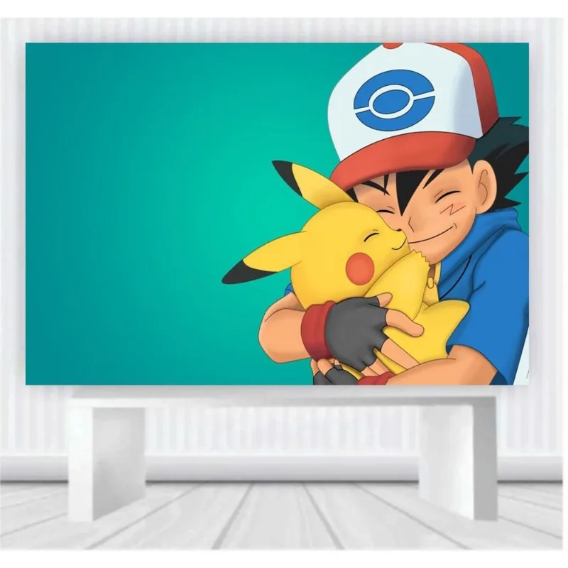 Painel de Festa Pokemon tamanho 100cm x 65cm P65