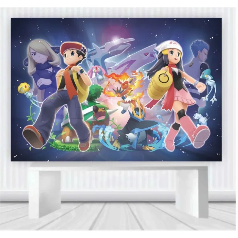 Painel de Festa Pokemon tamanho 100cm x 65cm P66