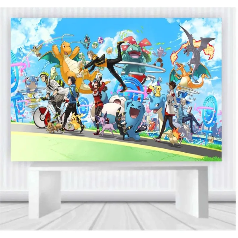 Painel de Festa Pokemon tamanho 100cm x 65cm P68