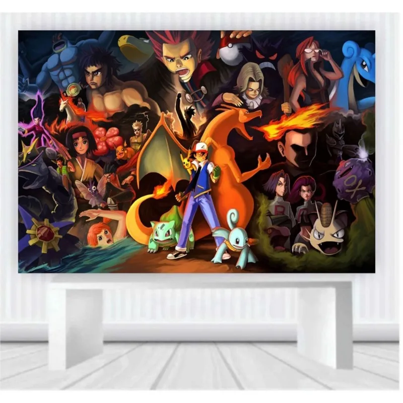 Painel de Festa Pokemon tamanho 100cm x 65cm P69