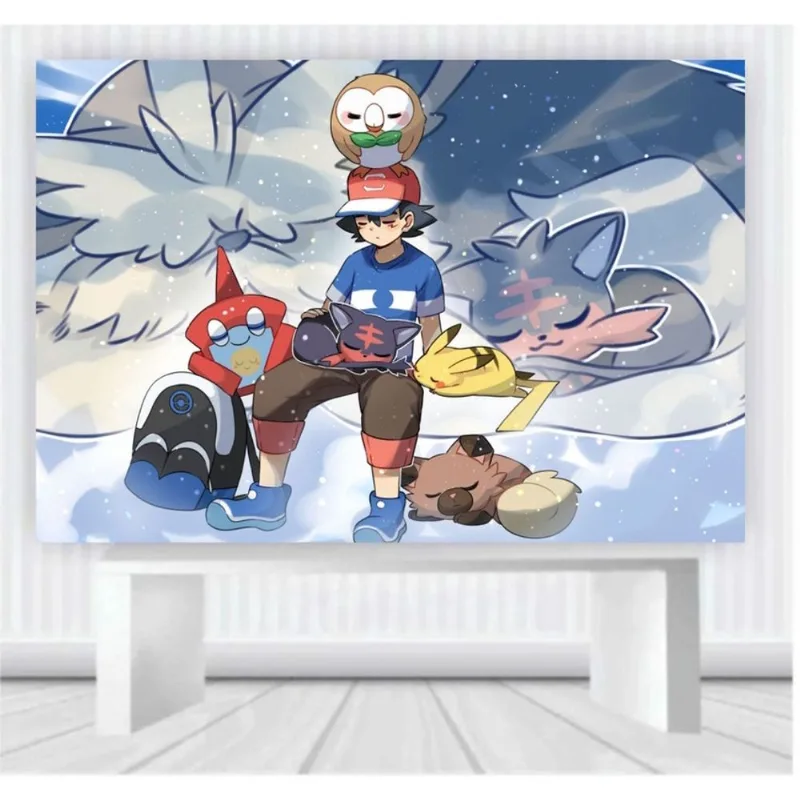 Painel de Festa Pokemon tamanho 100cm x 65cm P71