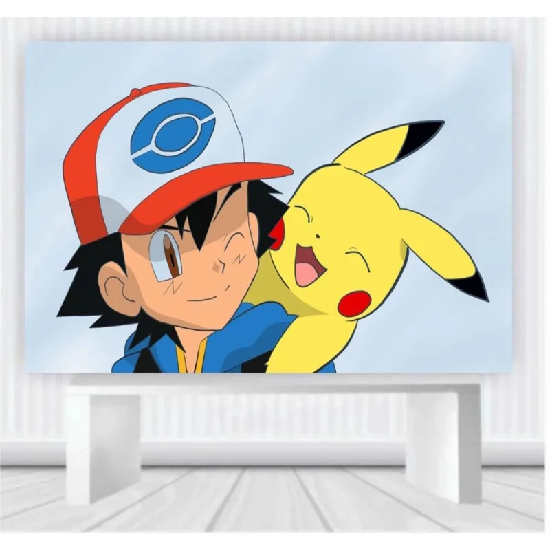 Painel de Festa Pokemon tamanho 100cm x 65cm P74