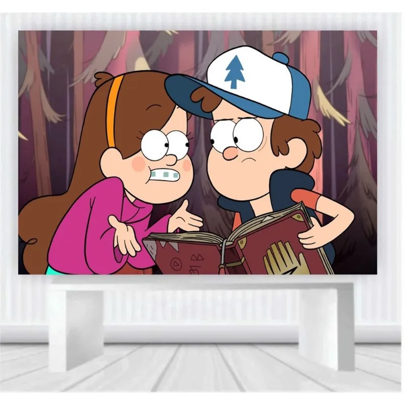 Painel de Festa Gravity Falls medida 100cm x 65cm P01