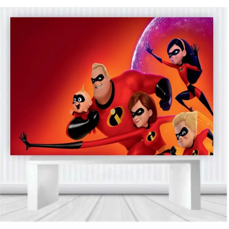 Painel de Festa Os Incríveis medida 100cm x 65cm P12