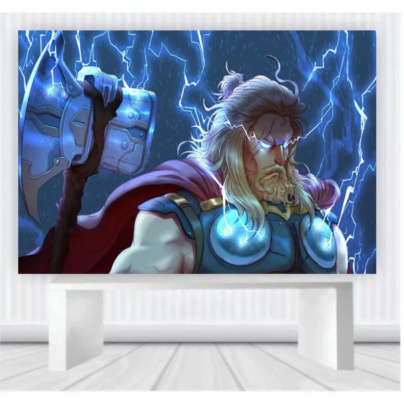 Painel de Festa Thor Vingadores tamanho 100cm x 65cm P10