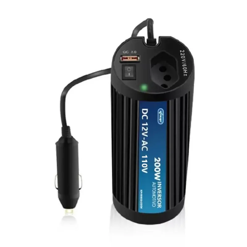 Inversor Veicular De 12v Para 110v 200w Com Saída Usb