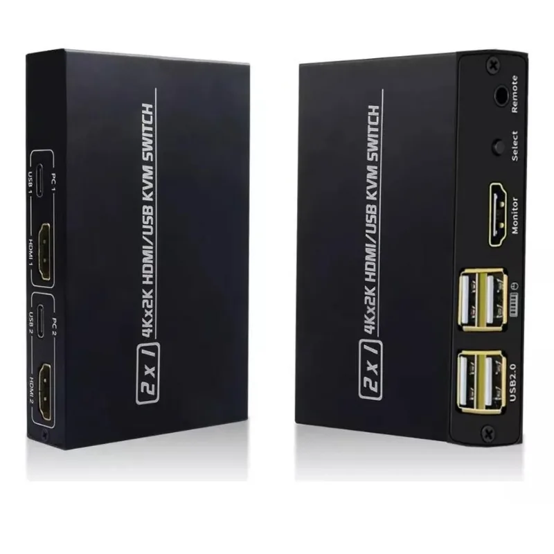 Chaveador Kvm Switch 2x1 Hub Hdmi Usb 2.0 Com Suporte 4k