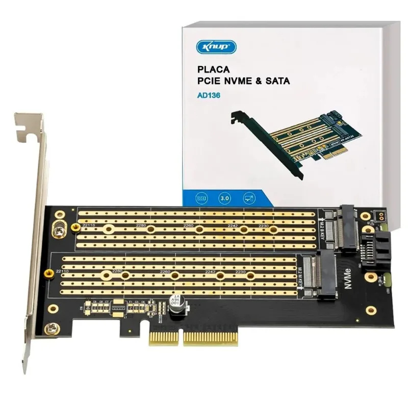 Placa Pci-e Para Ssd M.2 Nvme Knup - Kp-ad136 - KNUP