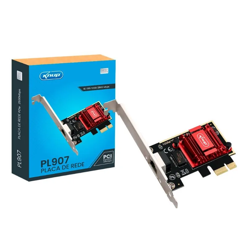 Placa De Rede Pci Express Knup Pl907 - 10/100/1000/2500 Mbps - KNUP
