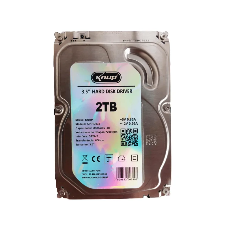 Hd Disco Rígido 2tb 6gbps Pc Câmeras Dvr 7200 Rpm 3,5" Knup