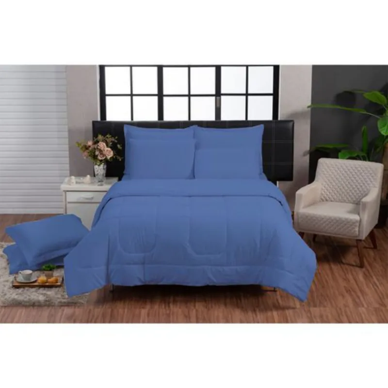 Kit Italiano 3 Peças Queen Azul 200 Fios