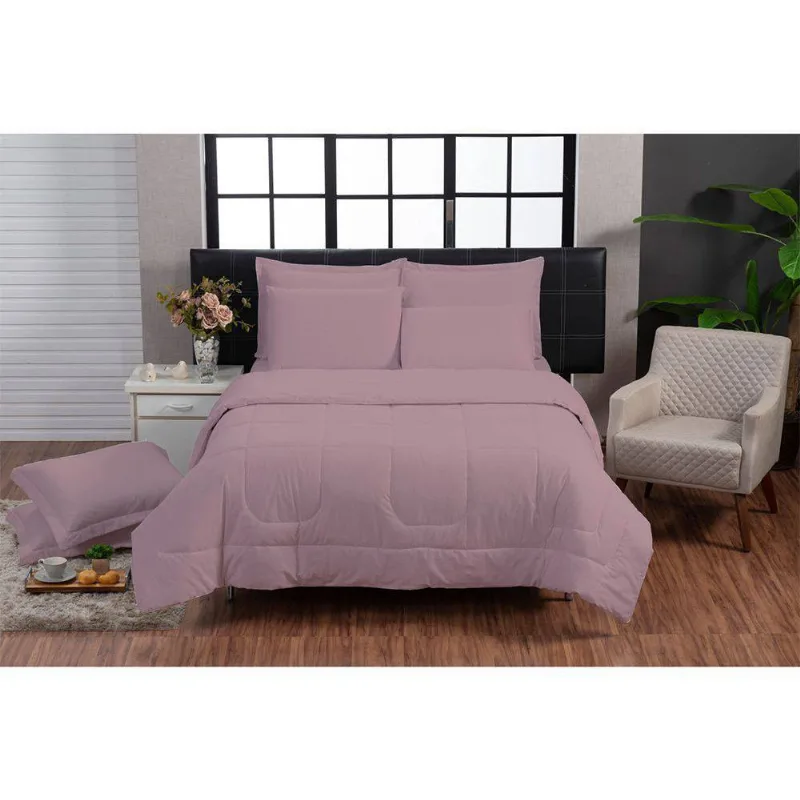 Kit Italiano 6 Peças Queen Rosa 200 Fios