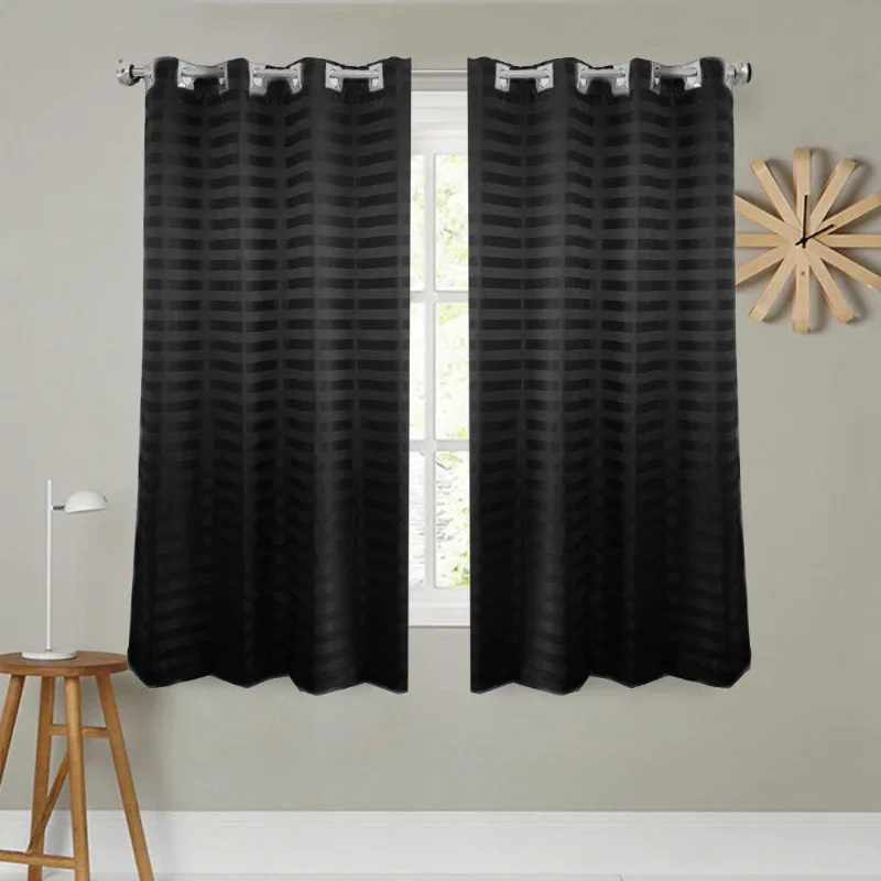 Cortina Tecido Jacquard 2.8 X 1.7 Preto