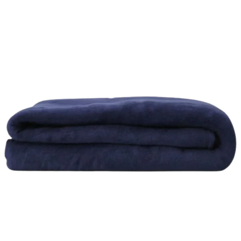 Cobertor Casal Manta Microfibra Fleece Azul Marinho