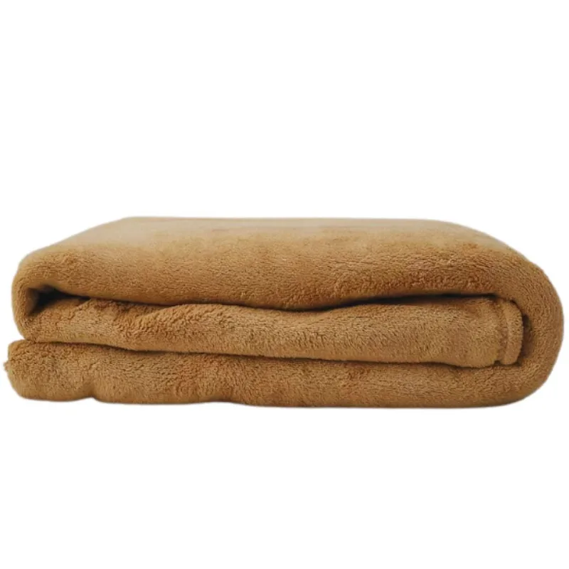 Cobertor Casal Manta Microfibra Fleece Marrom