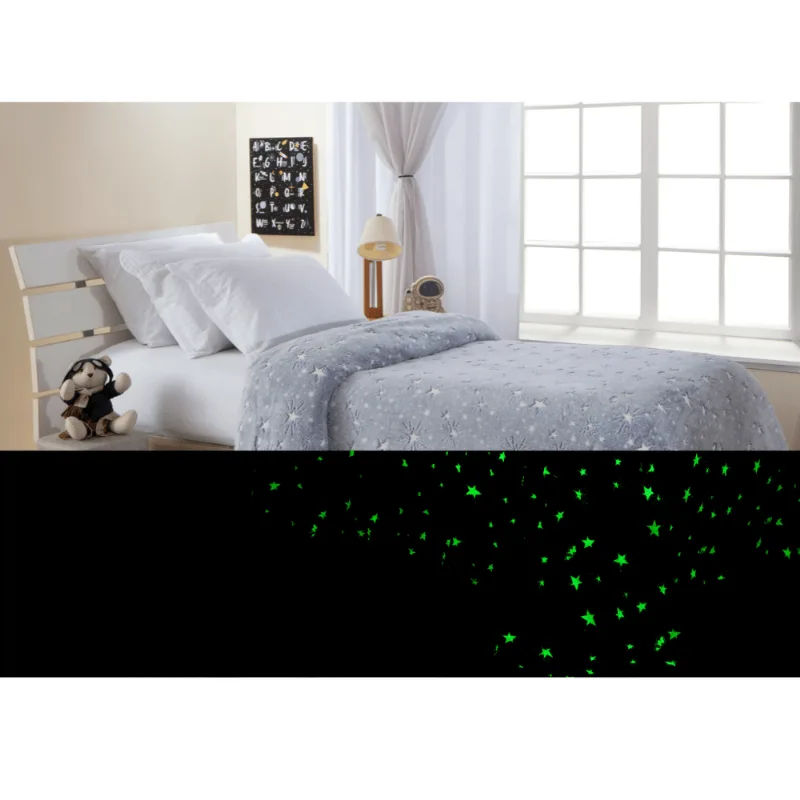 Cobertor Manta Infantil Brilha No Escuro Fleece Fluorescente Magica