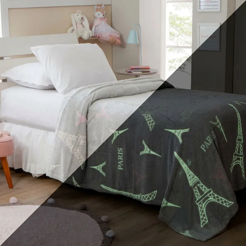 Manta Cobertor Infantil Brilha No Escuro Microfibra Super Macio Com Conforto Térmico Premium Casa Dona