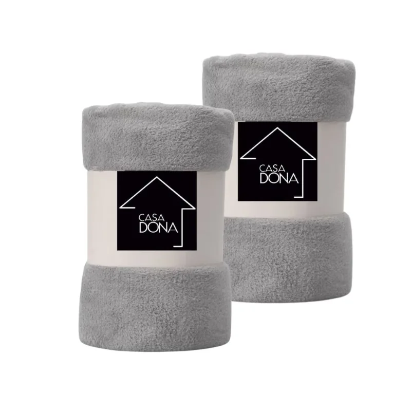 Kit 2 Mantas Cobertor Casal Microfibra Fleece Casa Dona