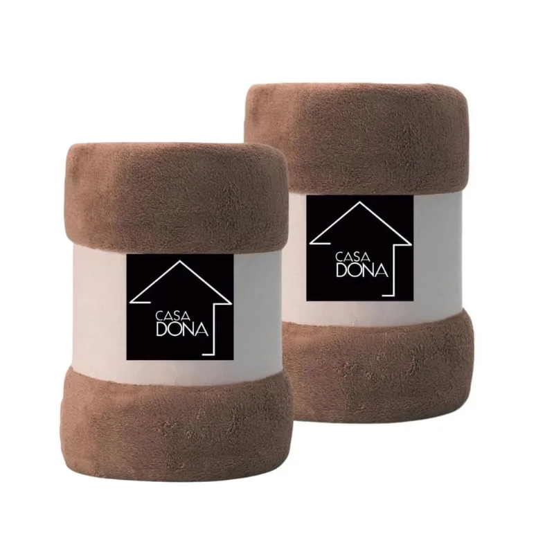 Kit 2 Mantas Cobertor Casal Microfibra Fleece Casa Dona