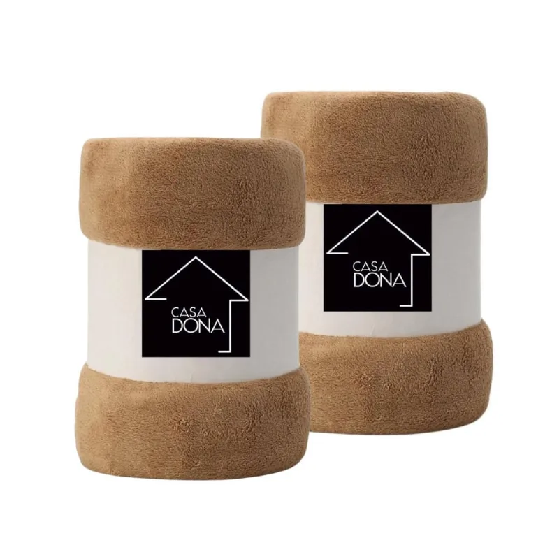 Kit 2 Mantas Cobertor Casal Microfibra Fleece Casa Dona