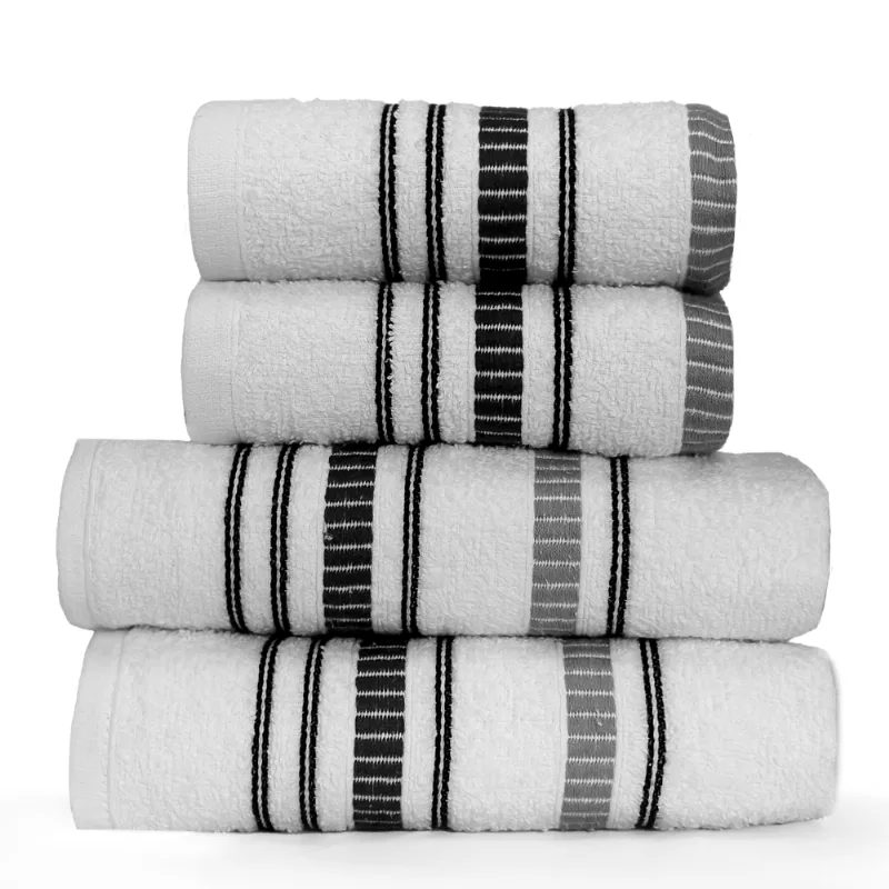 Kit 4toalhas Banho E Rosto Ravena 300g/m² Algodão