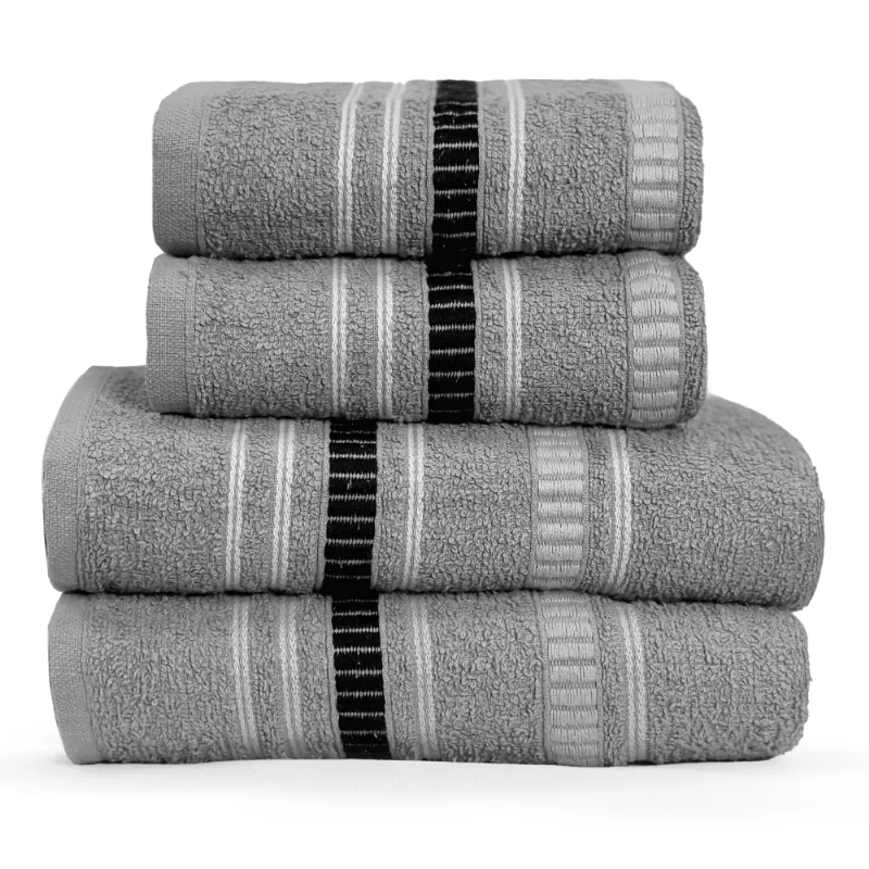 Kit 4toalhas Banho E Rosto Ravena 300g/m² Algodão