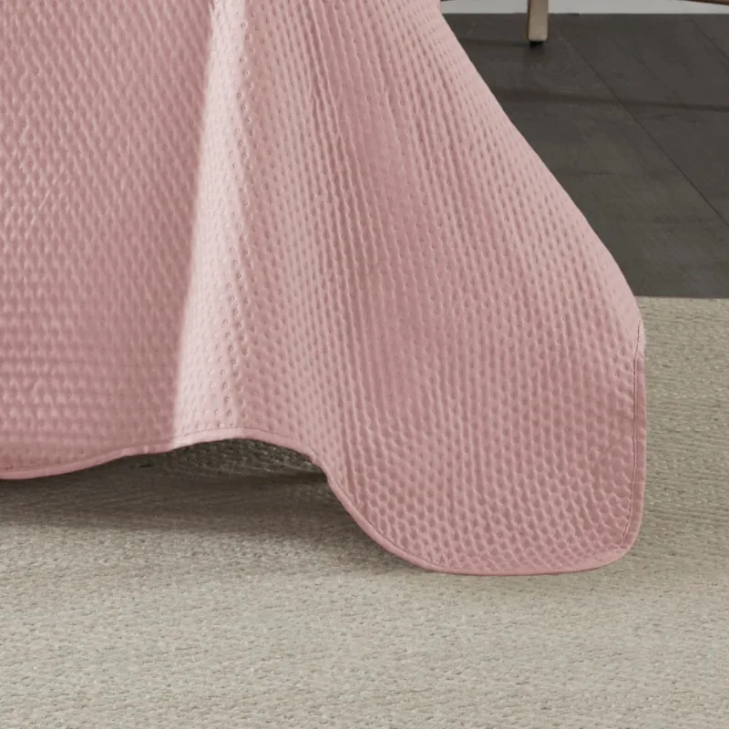 Colcha Cobre Leito Milão Queen 150 Fios Matelado Bolinha 3 Peças Dupla Face
