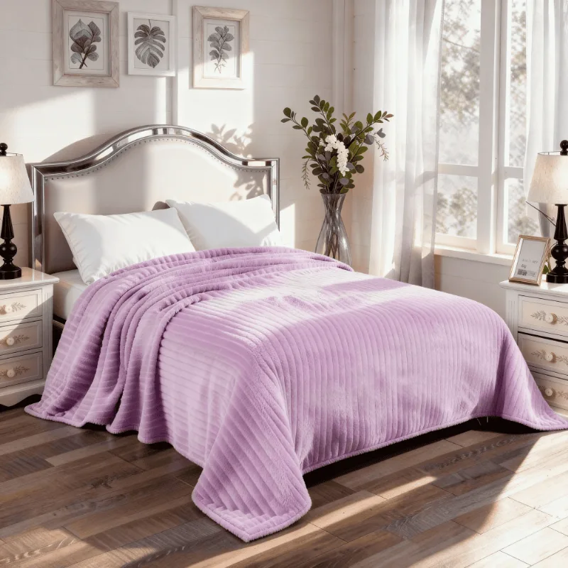 Manta Cobertor Casal Corttex Luster Canelada 180x220cm Microfibra Antialérgico Super Macio Premium