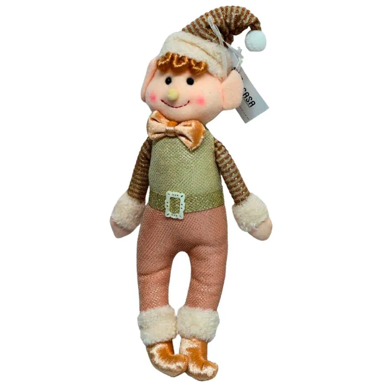 Boneco Natalino Duende Em Pé Tok Champagne 33cm (MP)