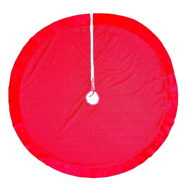 Saia Para Árvore De Natal Vermelha 120Cm Tapete Natalino