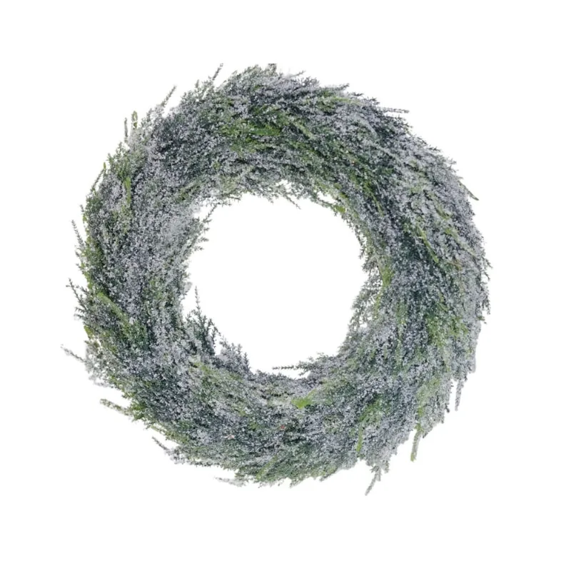 Guirlanda de natal verde nevada luxo 45cm