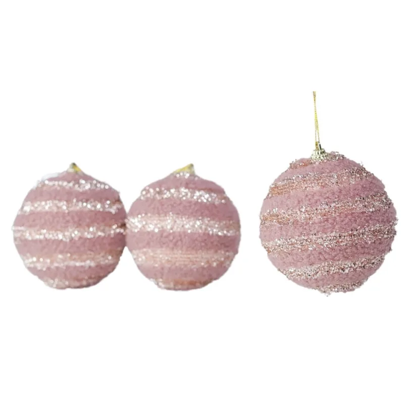 Bola Luxuosa Decoração Árvore Natal Glitter Azul 8cm c/3