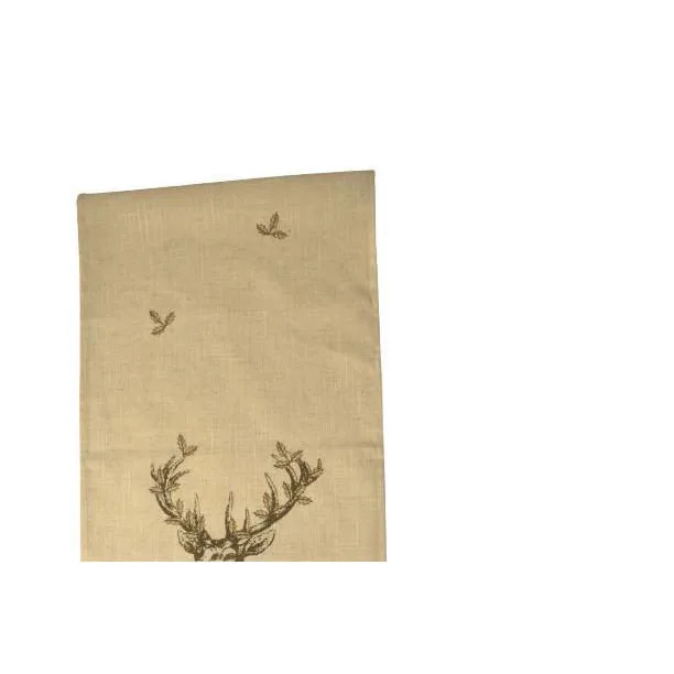 Caminho de Mesa Natalino Cabeca de Alce 40x150cm - Não Disponível - Cama, Mesa E Banho