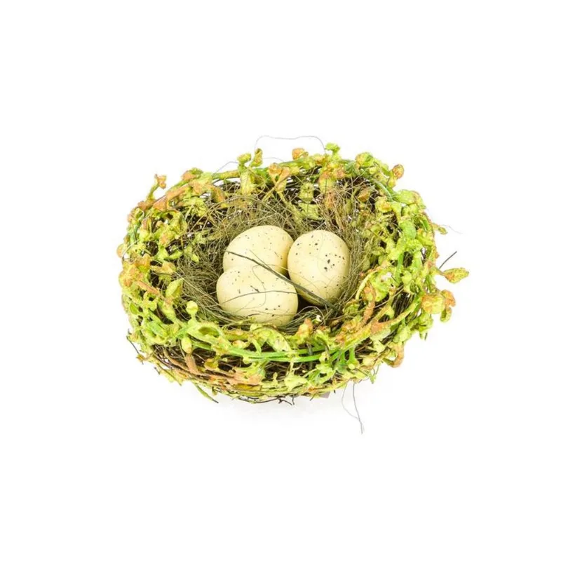 Ninho decorativo de páscoa com ovos 15CM