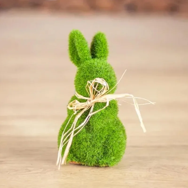 Coelho Musgo Em Pe Verde 13cm