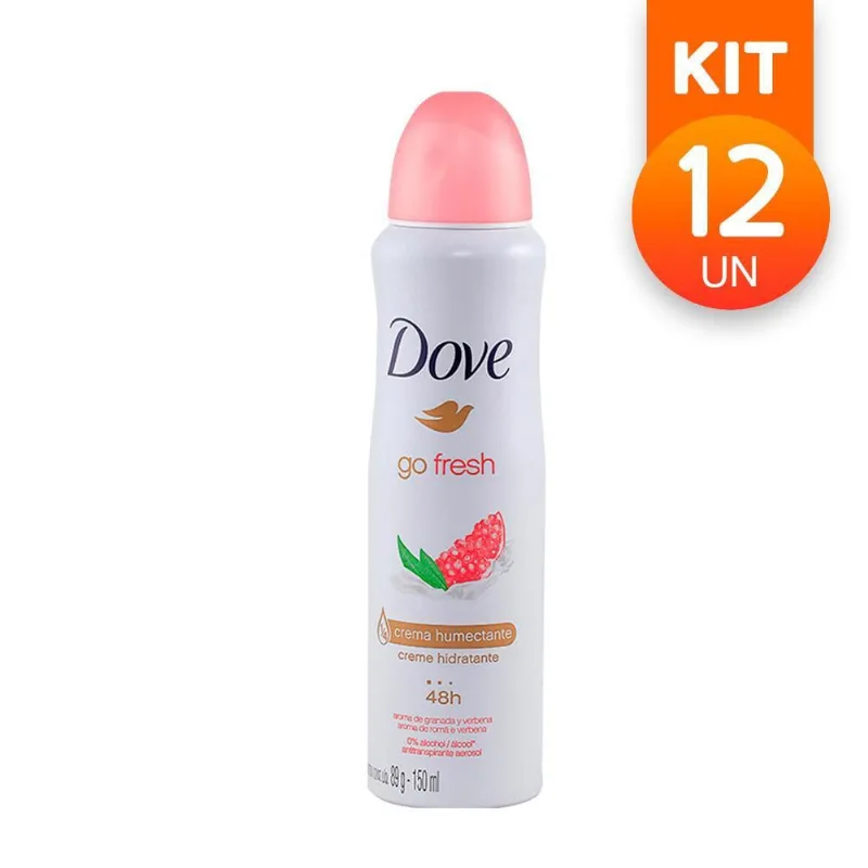 Kit Com 12 Desodorante Aerosol Dove Go Fresh Romã 89G
