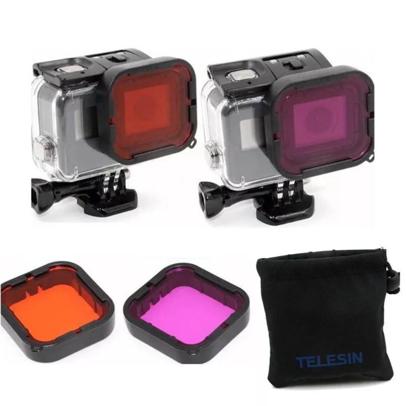 Kit Filtro Magenta E Vermelho Para GoPro Hero 567 Black