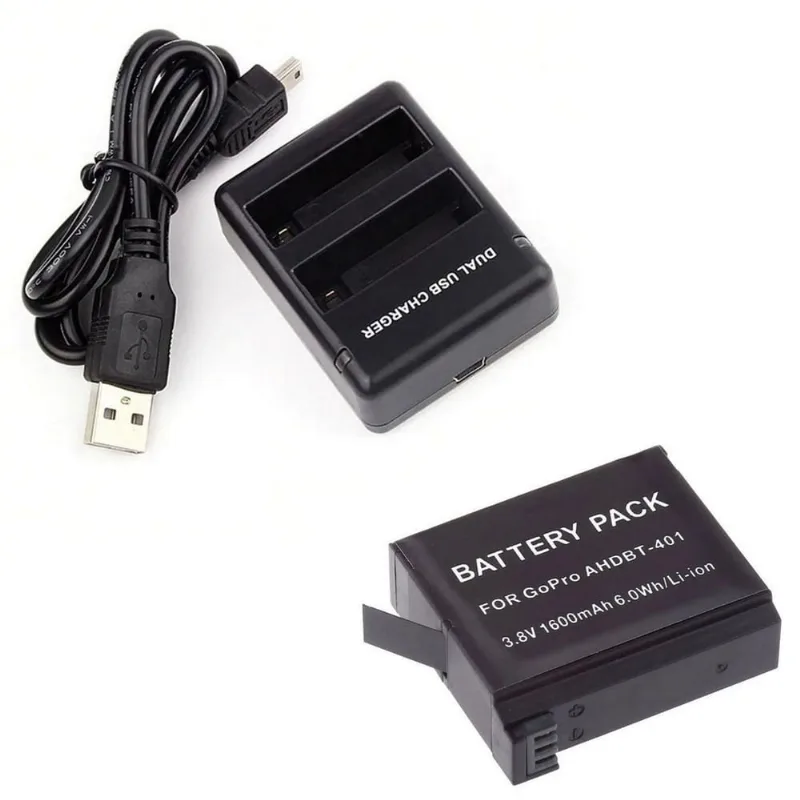 Kit Bateria + Carregador Duplo GoPro Hero 4 - XTGP182/181