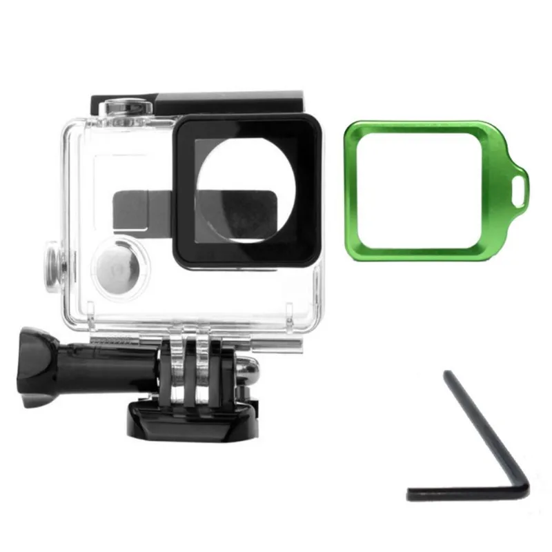 Caixa Estanque Para Gopro 3+/4 + Anel Aluminio Verde