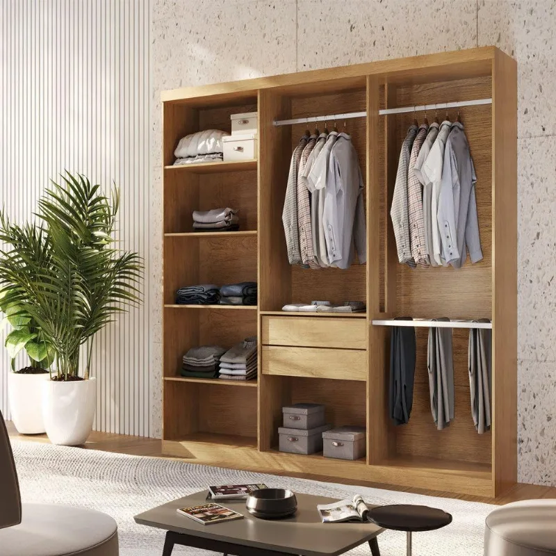 Closet Casal Hera 2 Gavetas 5 Prateleiras Mdf Rufato Imbuia
