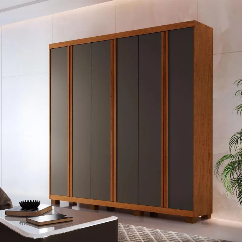 Guarda Roupa Casal Boston 6 Portas Com Pés Moderna Imbuia