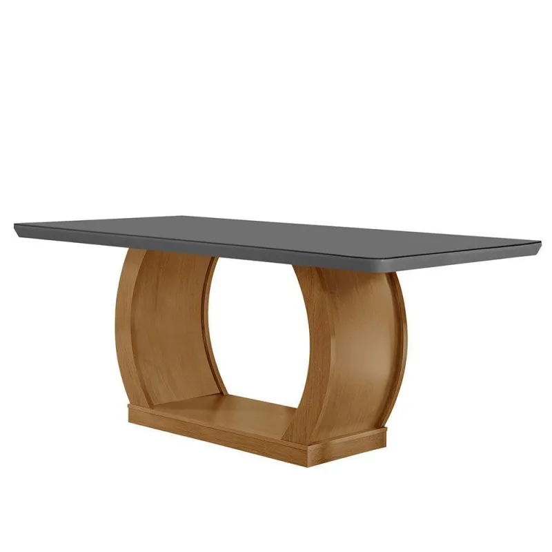 Mesa Para Sala De Jantar Milena 180cm Em Mdf Com Canto Copo - Moderna