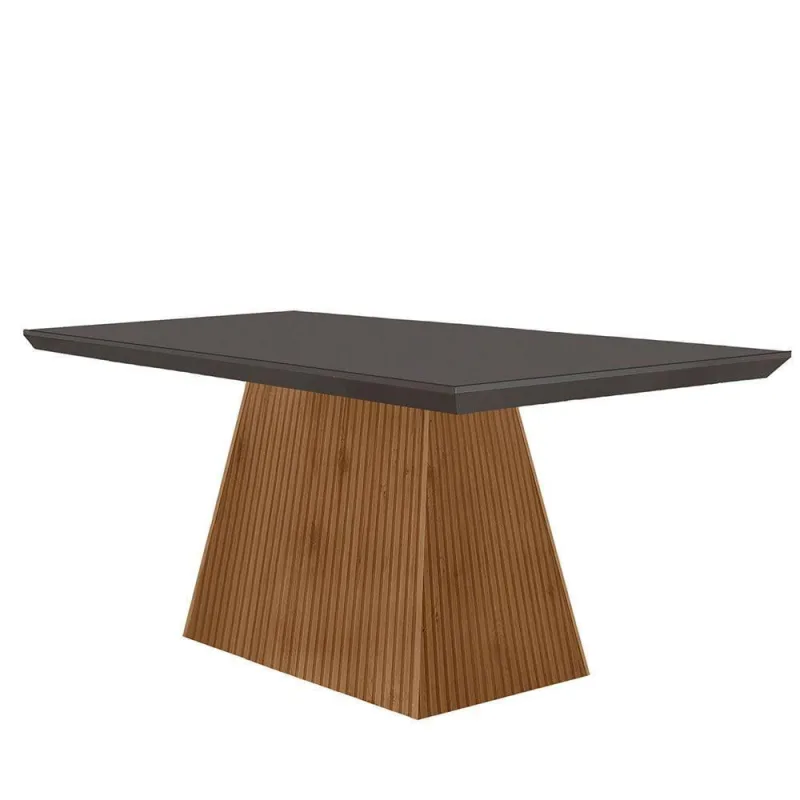 Mesa Sala De Jantar 120cm Em Mdf E Vidro Grafite/ Imb Rip - moderna - Móveis